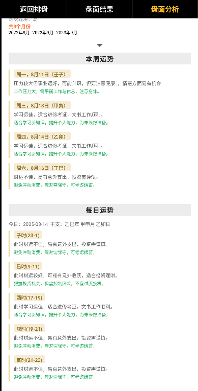 运势预测界面